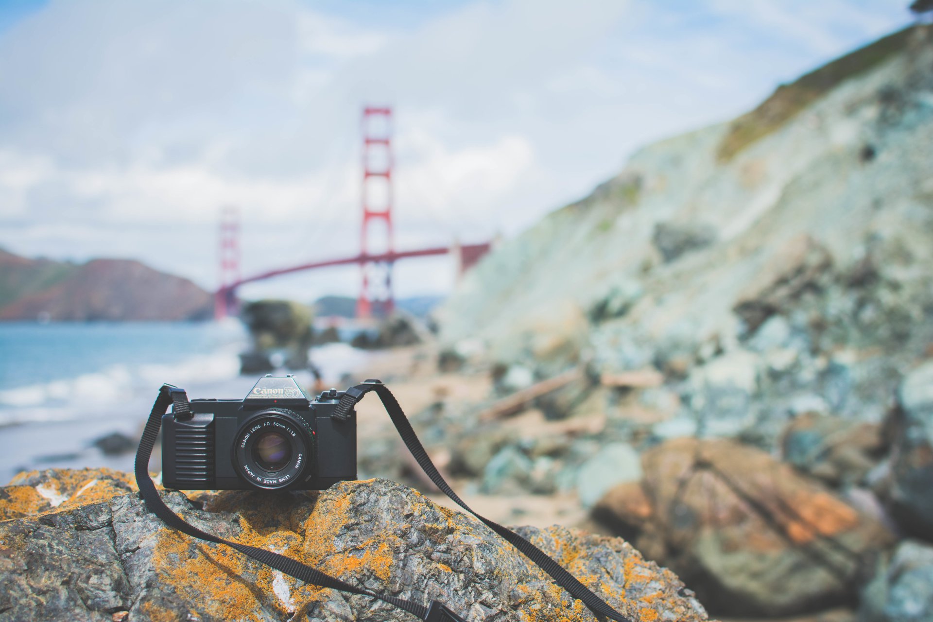 appareil photo canon objectif appareil photo pierres pont