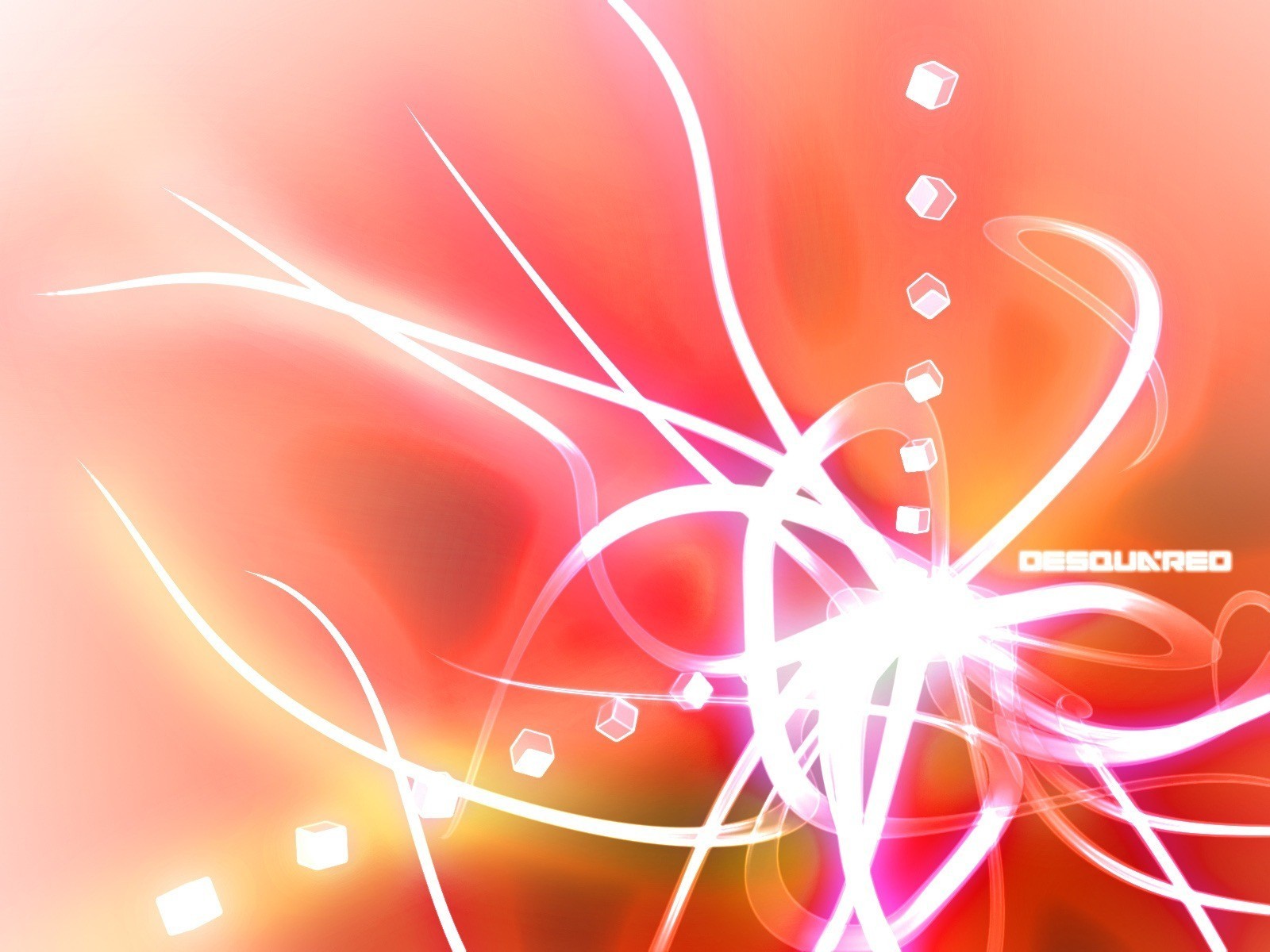 rouge lumineux énergie enchevêtrement caillot cubes carrés rubans traces