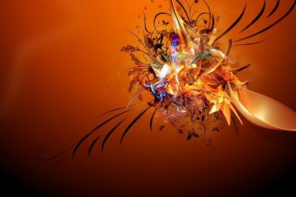 Fleur invisible en orange