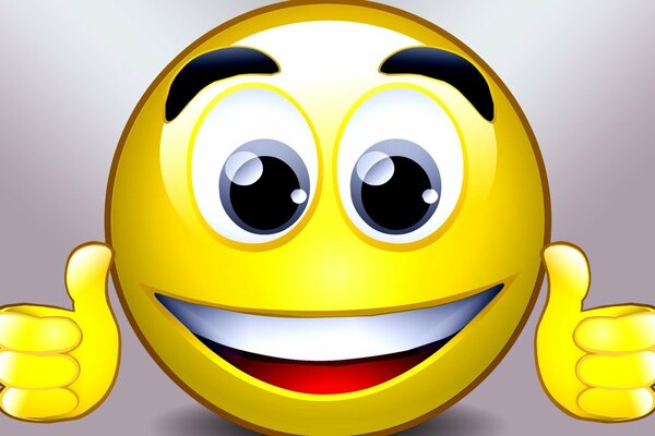 Smiley jaune avec un visage satisfait