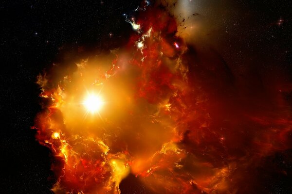 La magnifique lueur d une nébuleuse colorée dans l espace