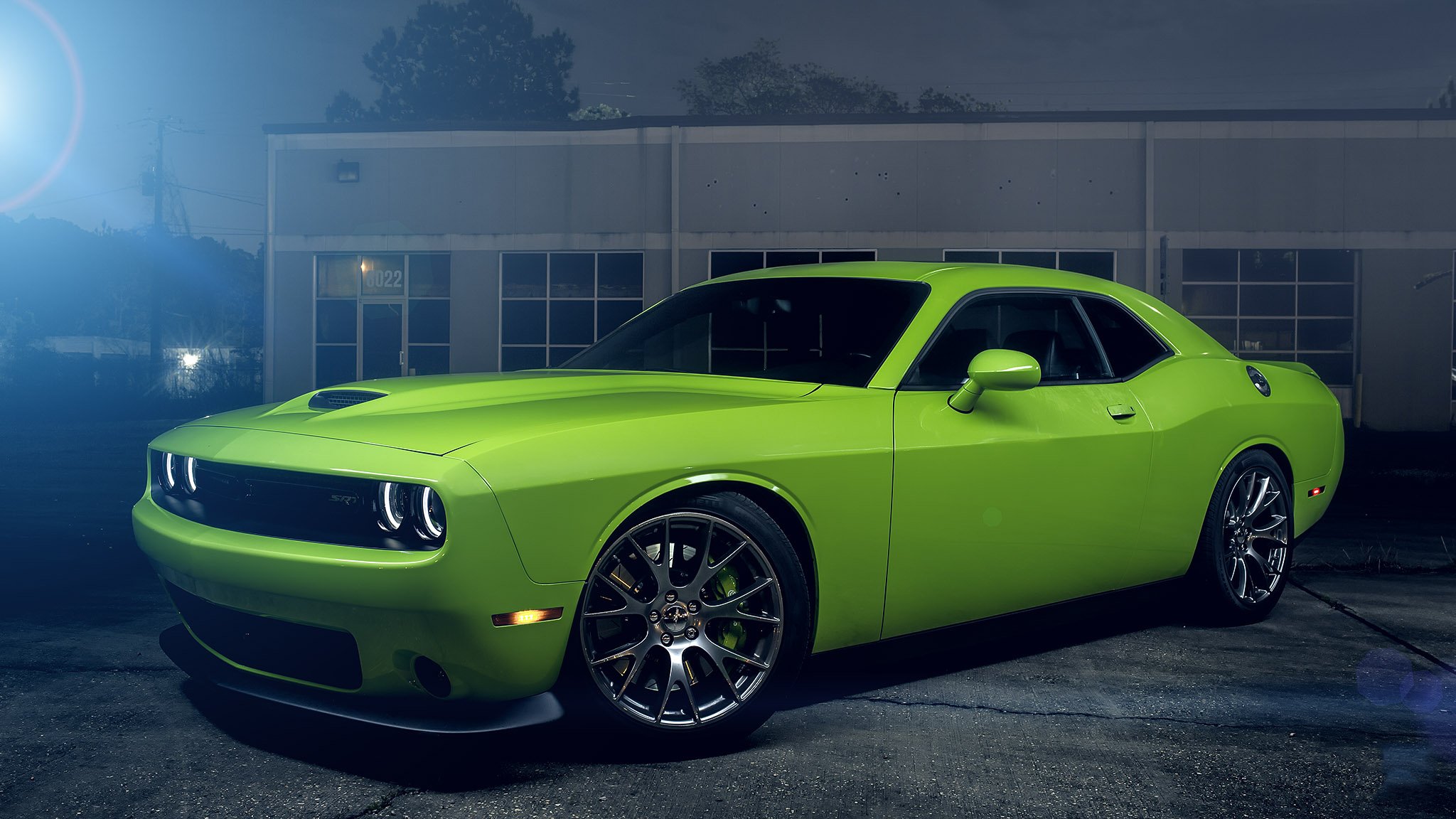 esquiver challenger srt enfer chat vert couleur américain muscle voiture