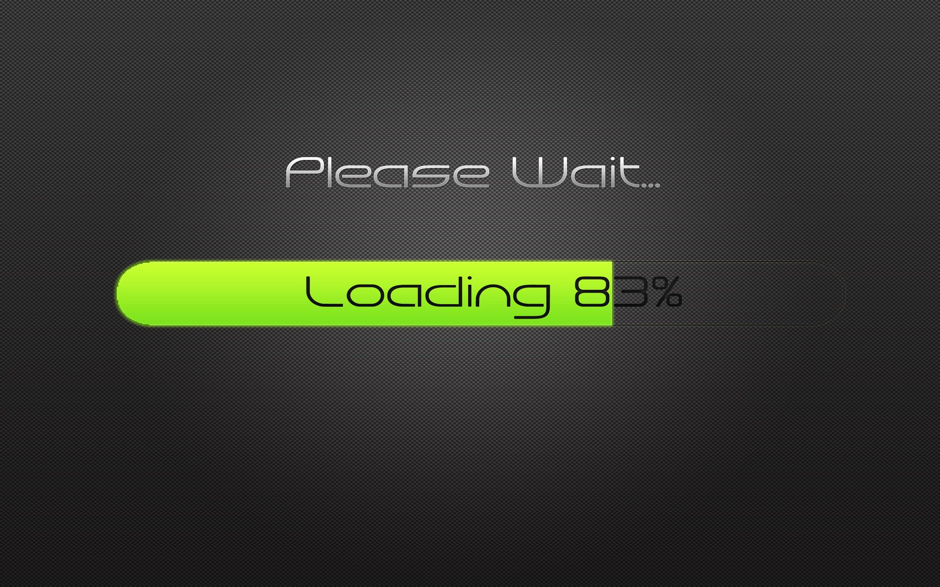please wait 83% lettrage minimalisme chargement mots texte simplicité contraste blanc style idée