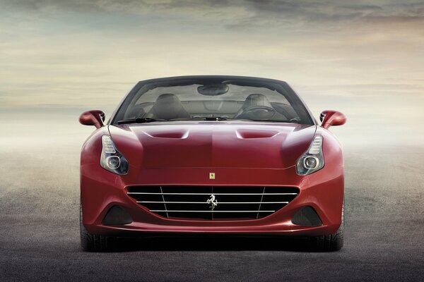 Image d une Ferrari rouge et des nuages