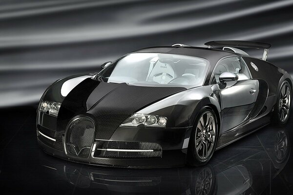 Bugatti noir sur fond noir