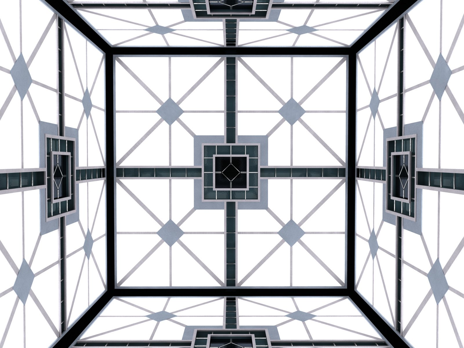 hypercube cube pièce piège blanc lumière