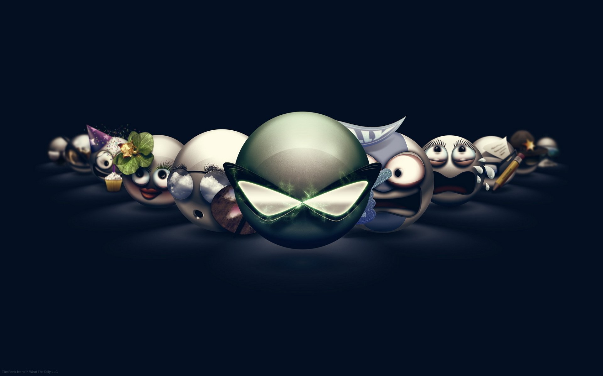 toutes sortes de visages smileys boules masques