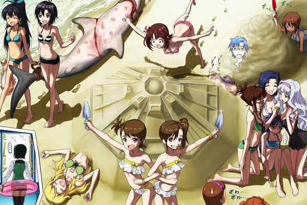 Collage de personnages de dessins animés féminins