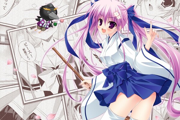 Fille aux cheveux violets de l anime