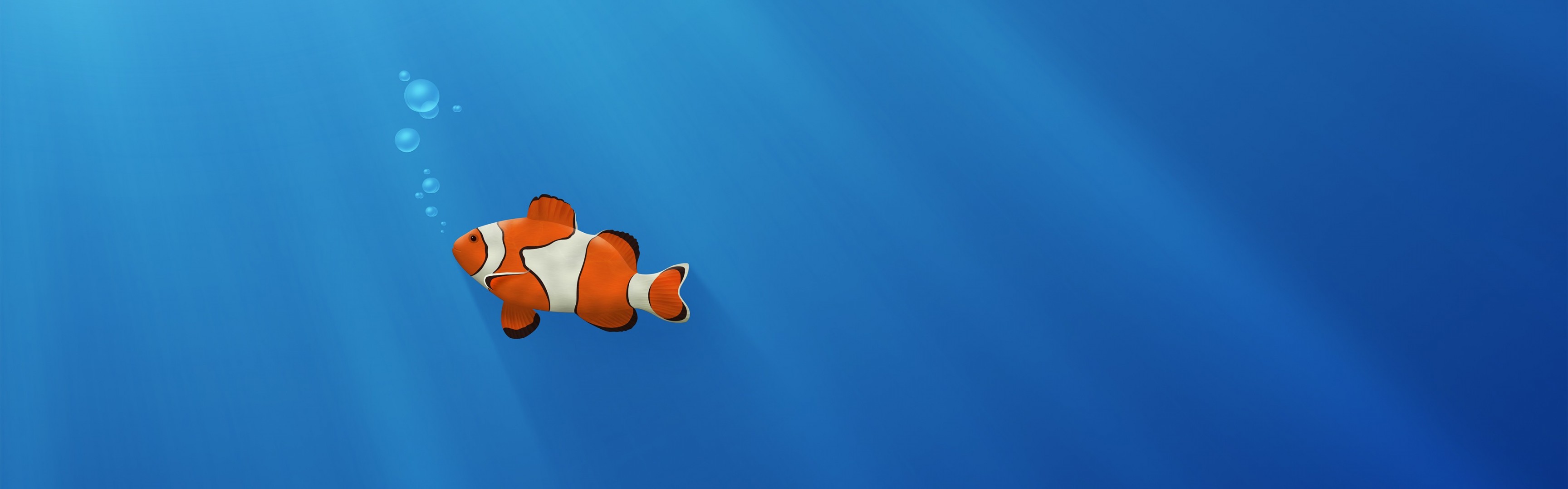 poisson rouge bulles bleu
