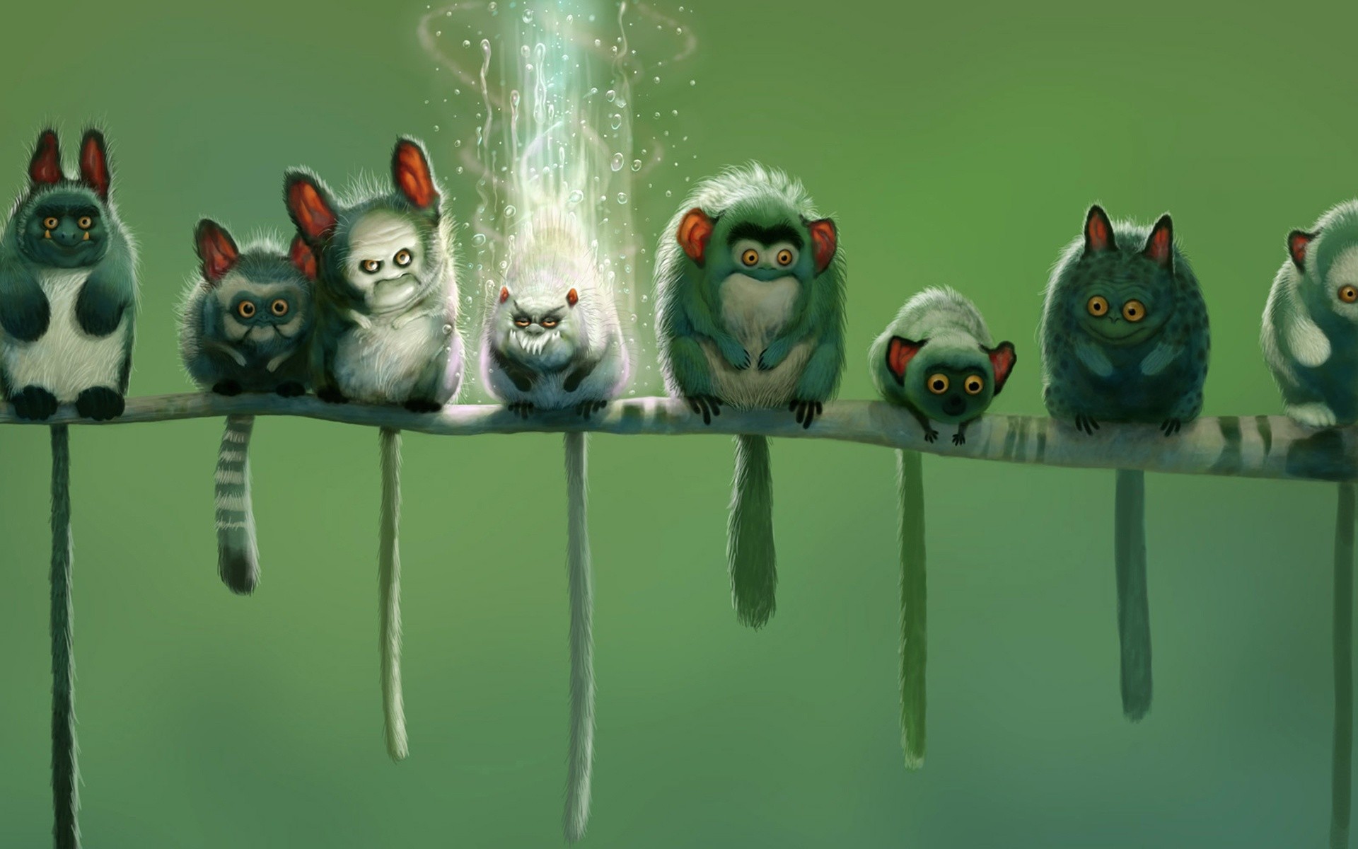 vert queue monstres