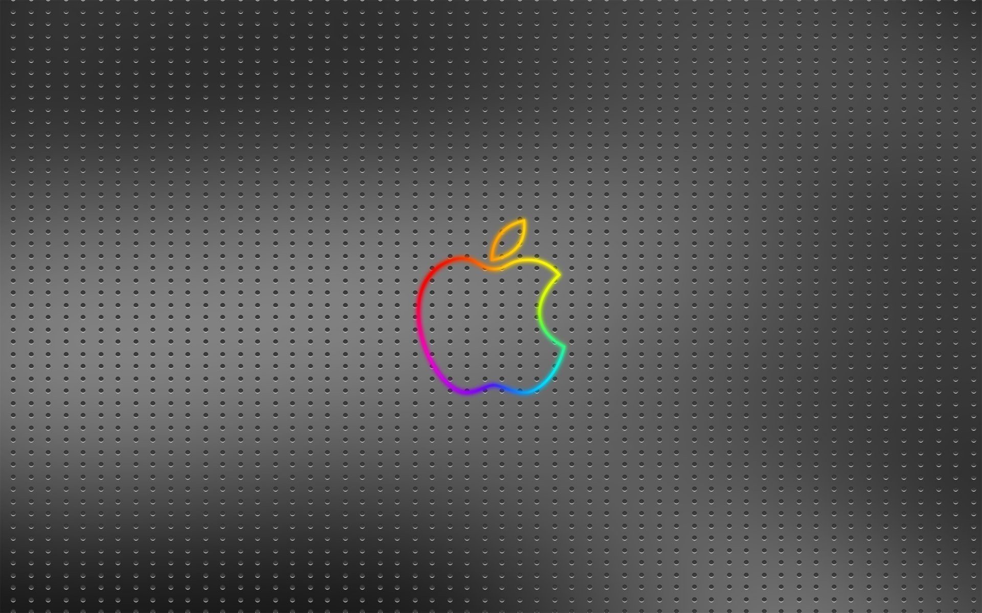 contour de pomme maille en aluminium couleurs arc-en-ciel apple emblèmes logos