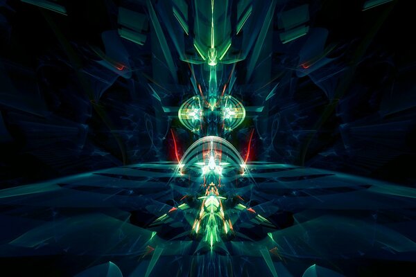 Espace dans l abstraction vert-bleu