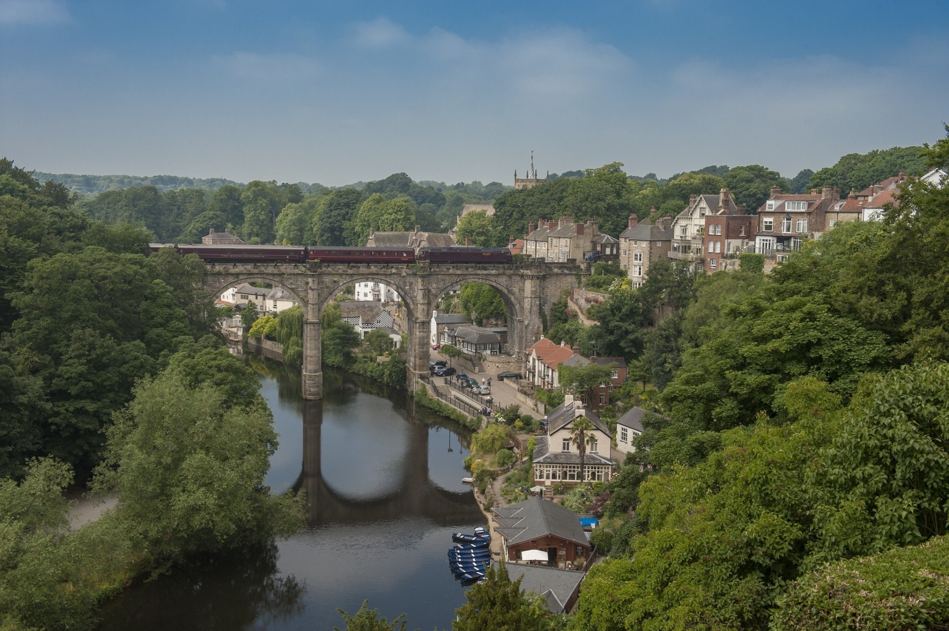 paysage rivière angleterre pont panorama train