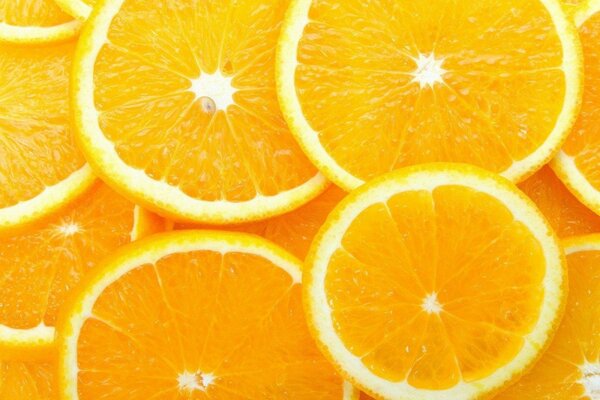 Tranches d oranges fraîches vives
