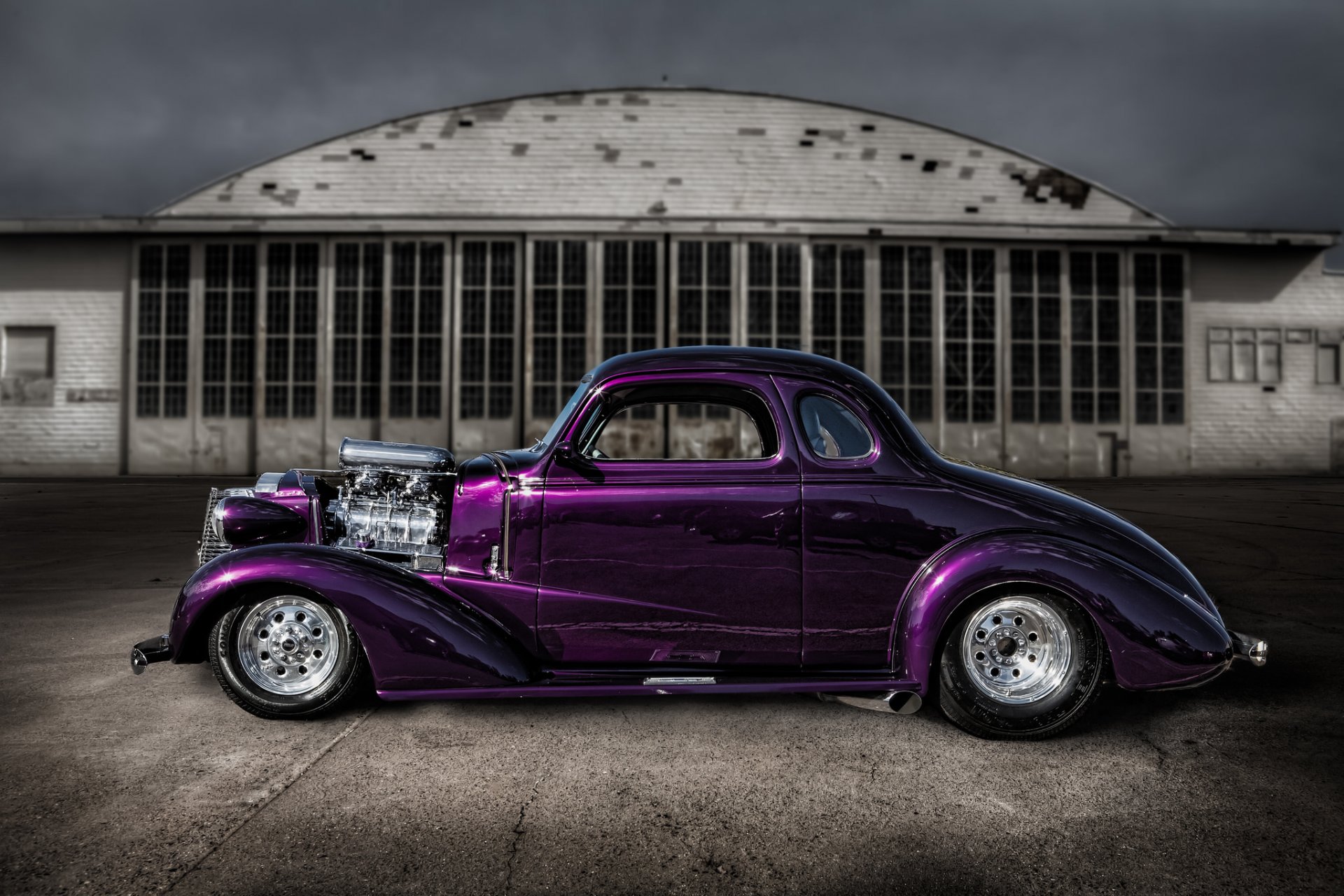 hot rod voiture classique violet classique rétro rue