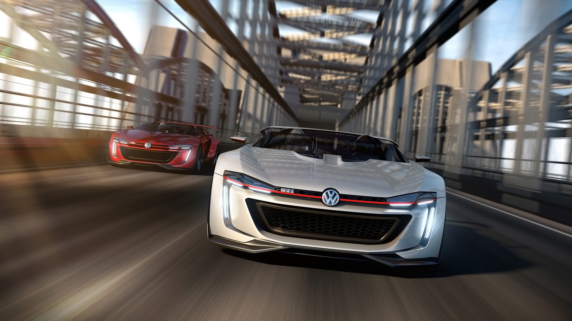 volkswagen gti roadster concept rendre voiture en mouvement