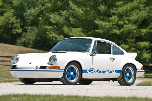 Supercar blanche Porsche Carrera