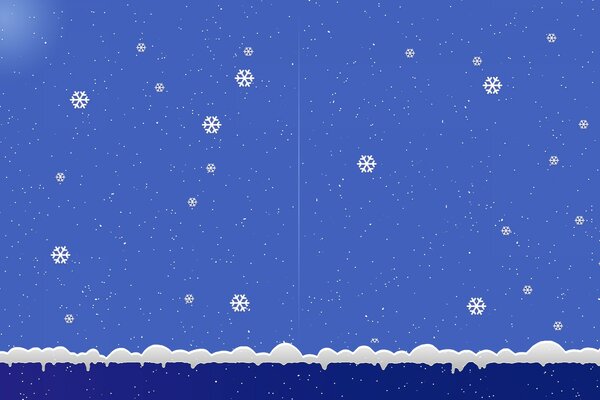 Flocons de neige blancs sur fond bleu tombant dans la neige