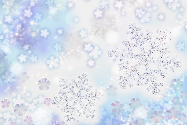 Flocons de neige festifs blancs dans le gel