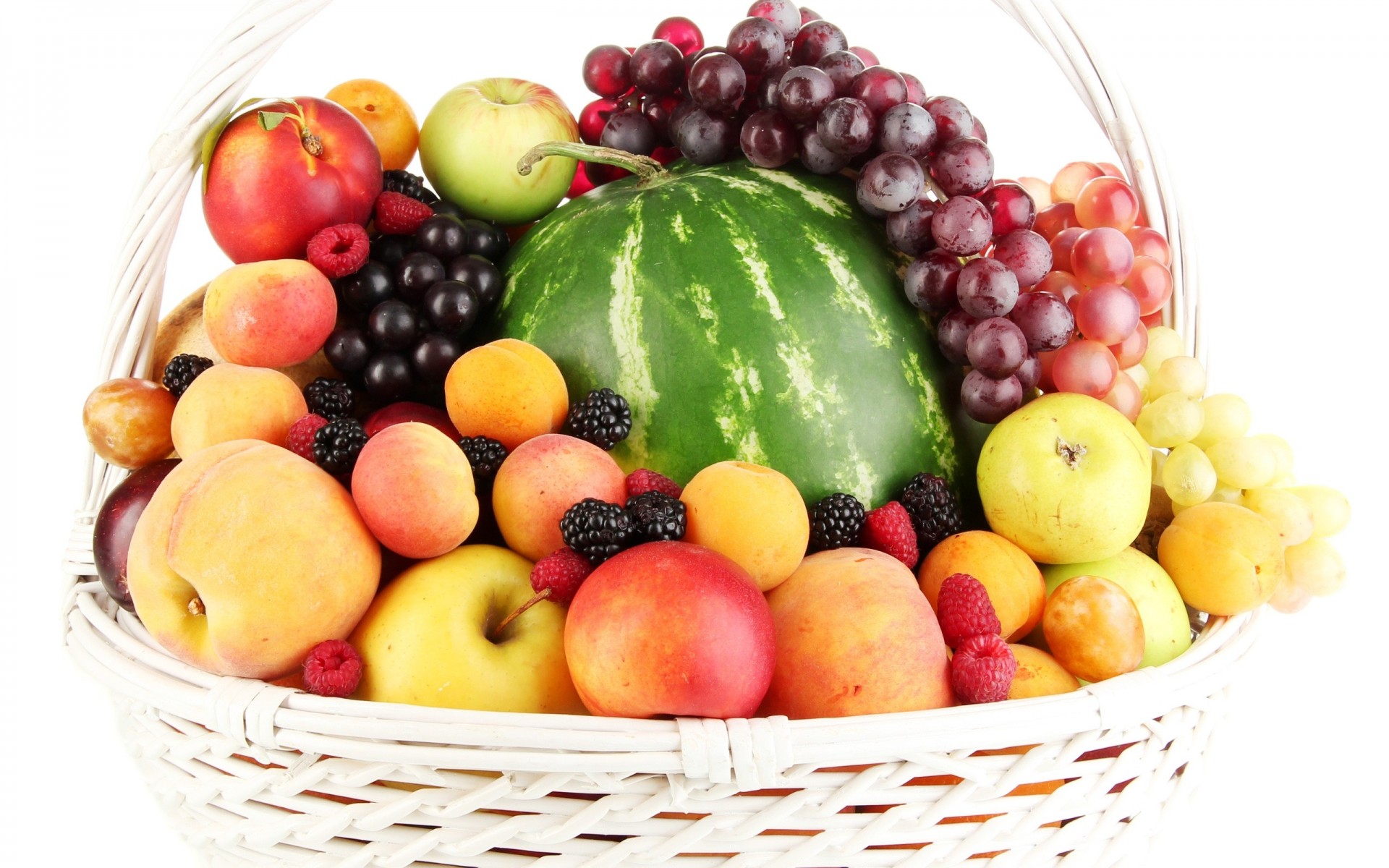 pastèque fruits baies pommes shopping pêches