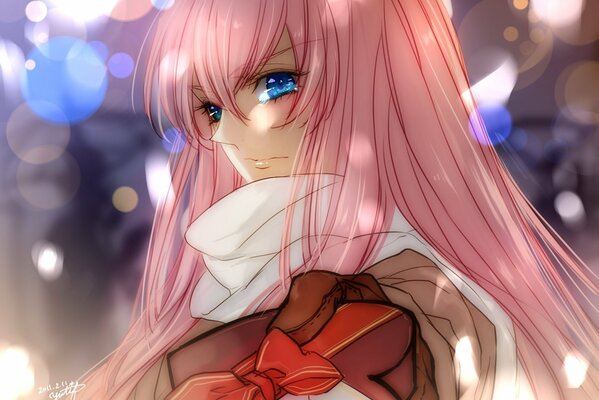 Fille triste avec un arc