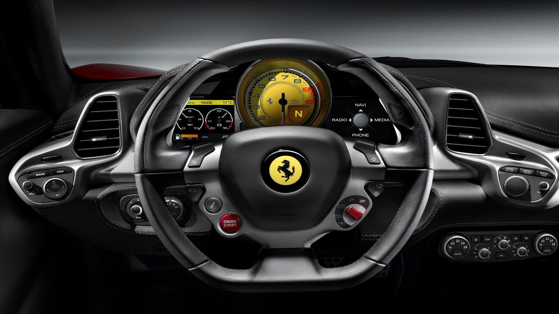 ferrari intérieur panneau contrôle commande voiture