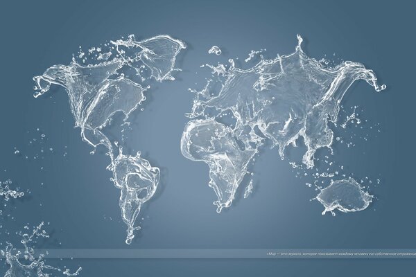 Carte du monde faite de l eau