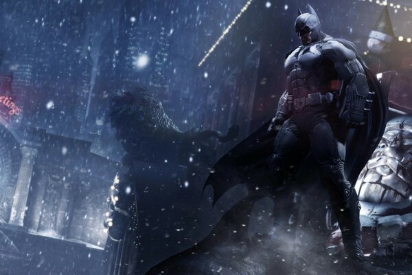 Batman sur fond de paysage urbain