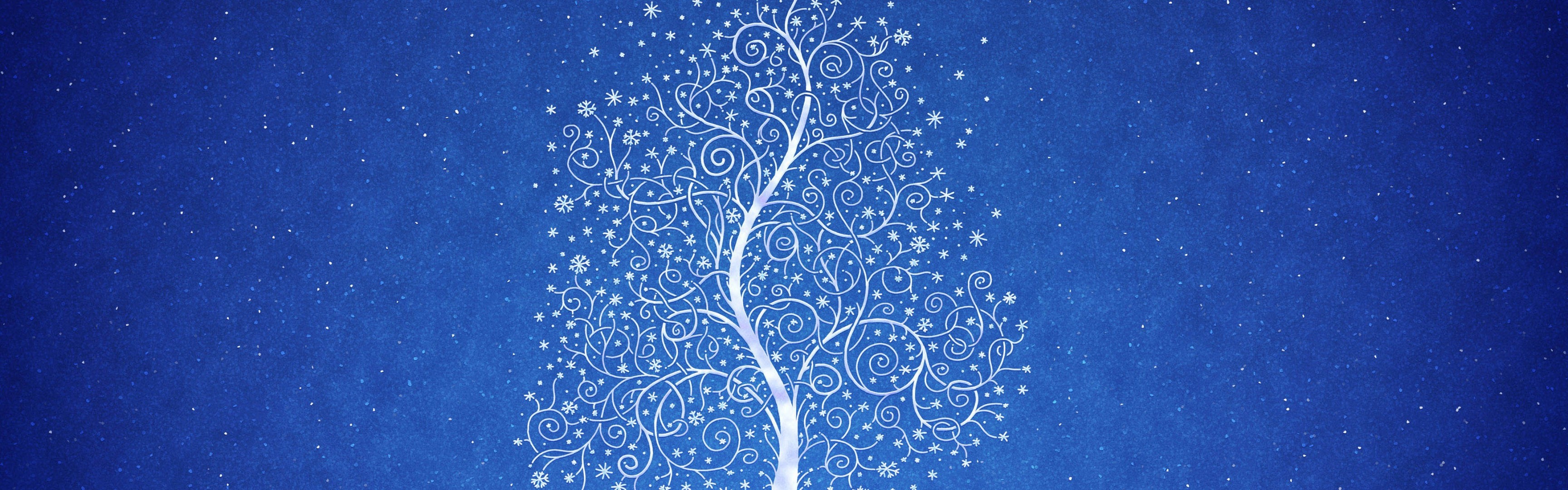 arbre neige modèle bleu