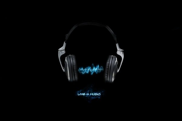 Écouteurs et fermeture à glissière sur fond noir