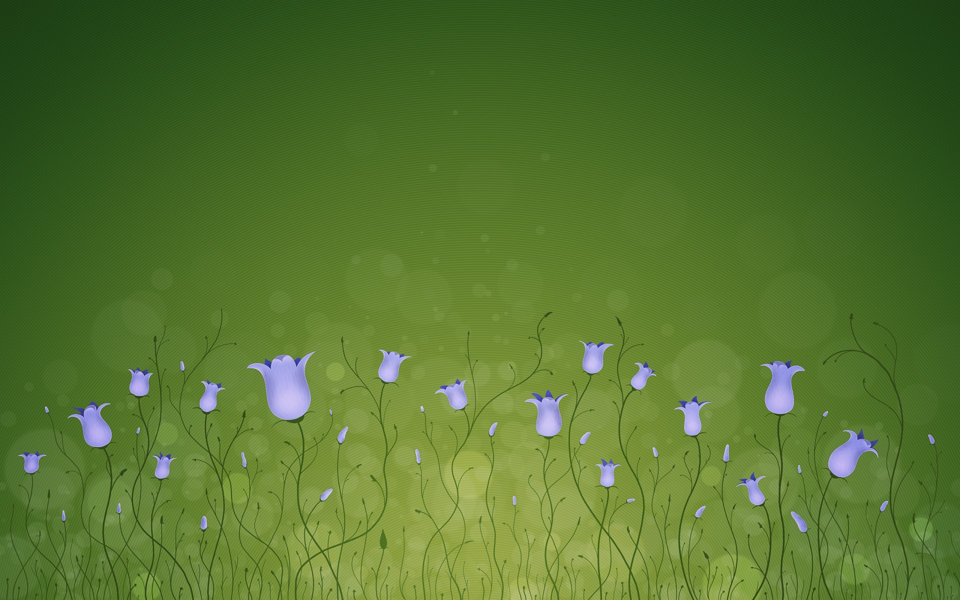 fleurs cloches vert cercles lignes