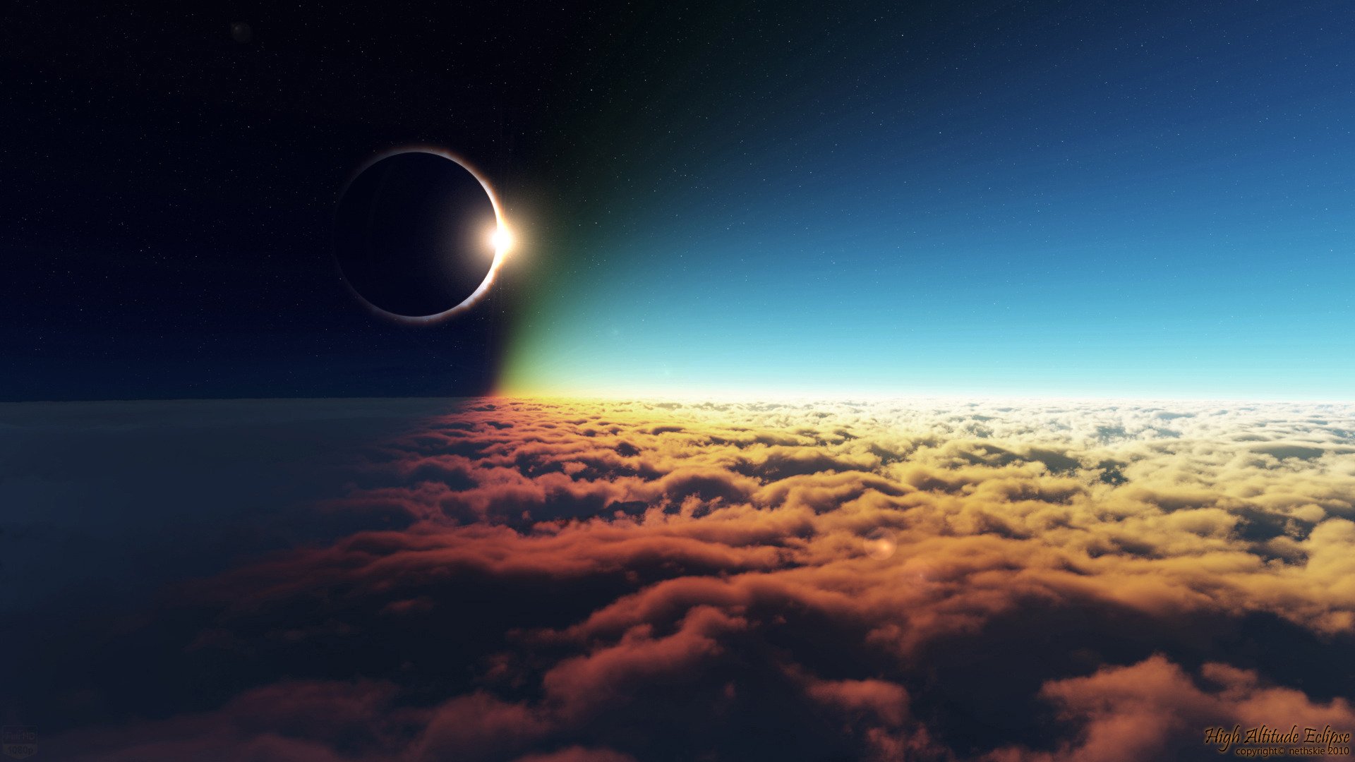 éclipse nuages soleil
