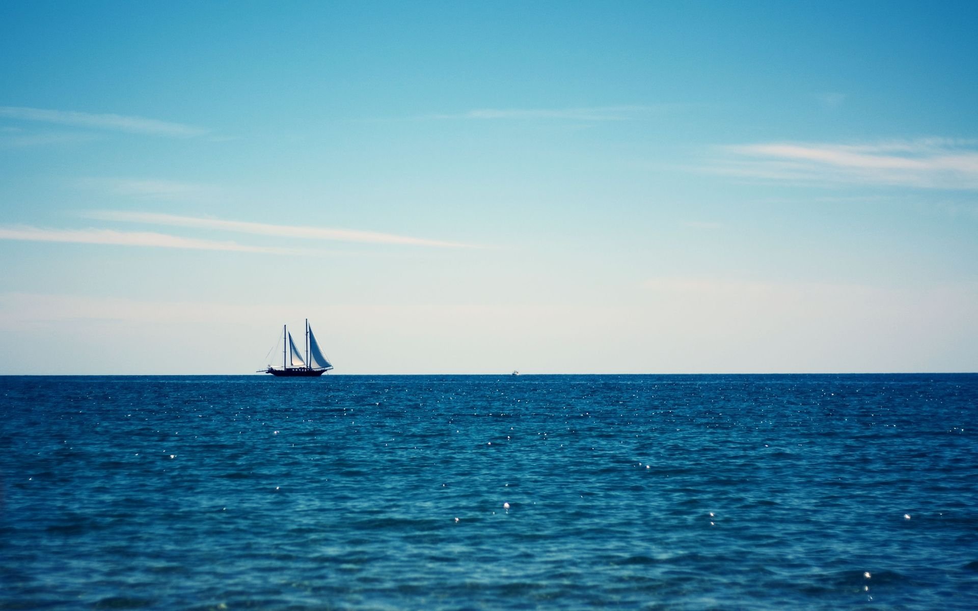 bleu mer été ciel yacht horizon