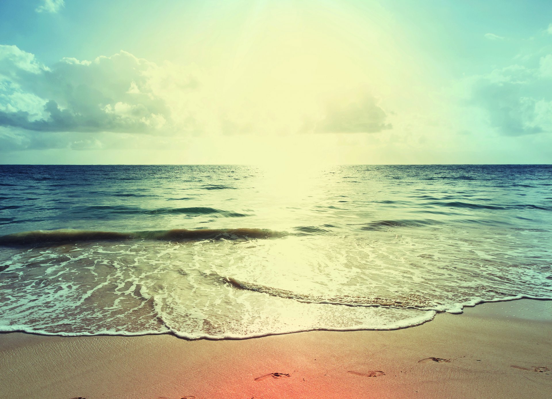 coucher de soleil plage mer côte paradis tropical sable