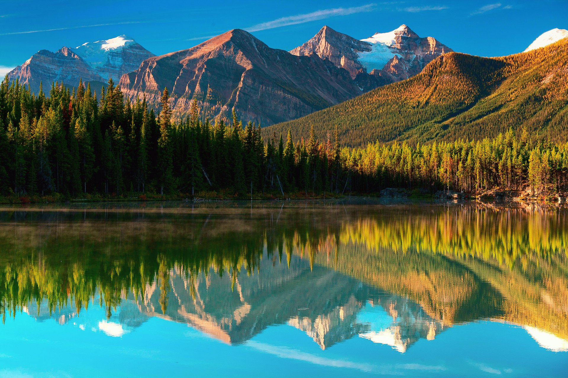 canada lac herbert montagnes forêt