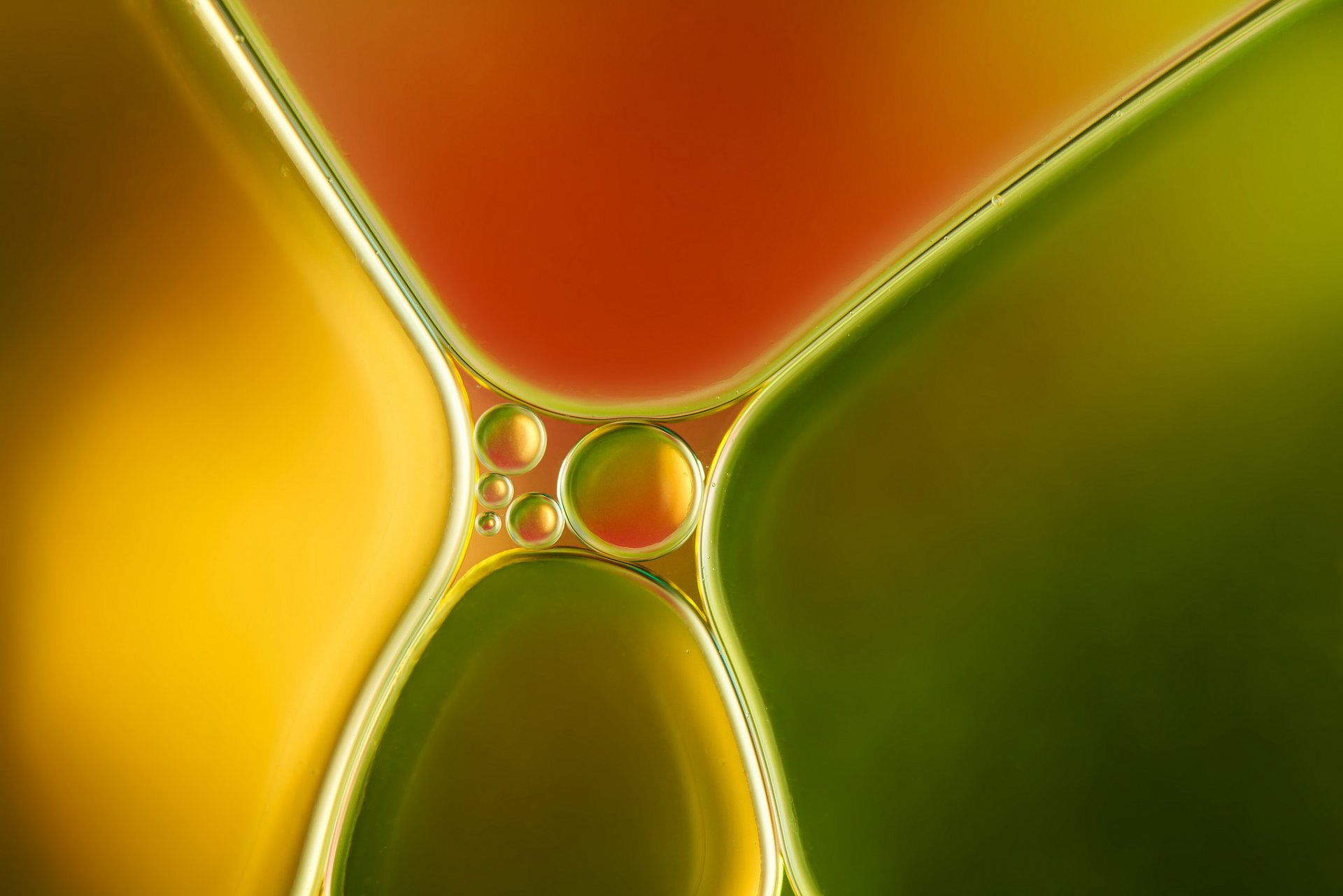 couleur volume bulles eau huile liquide