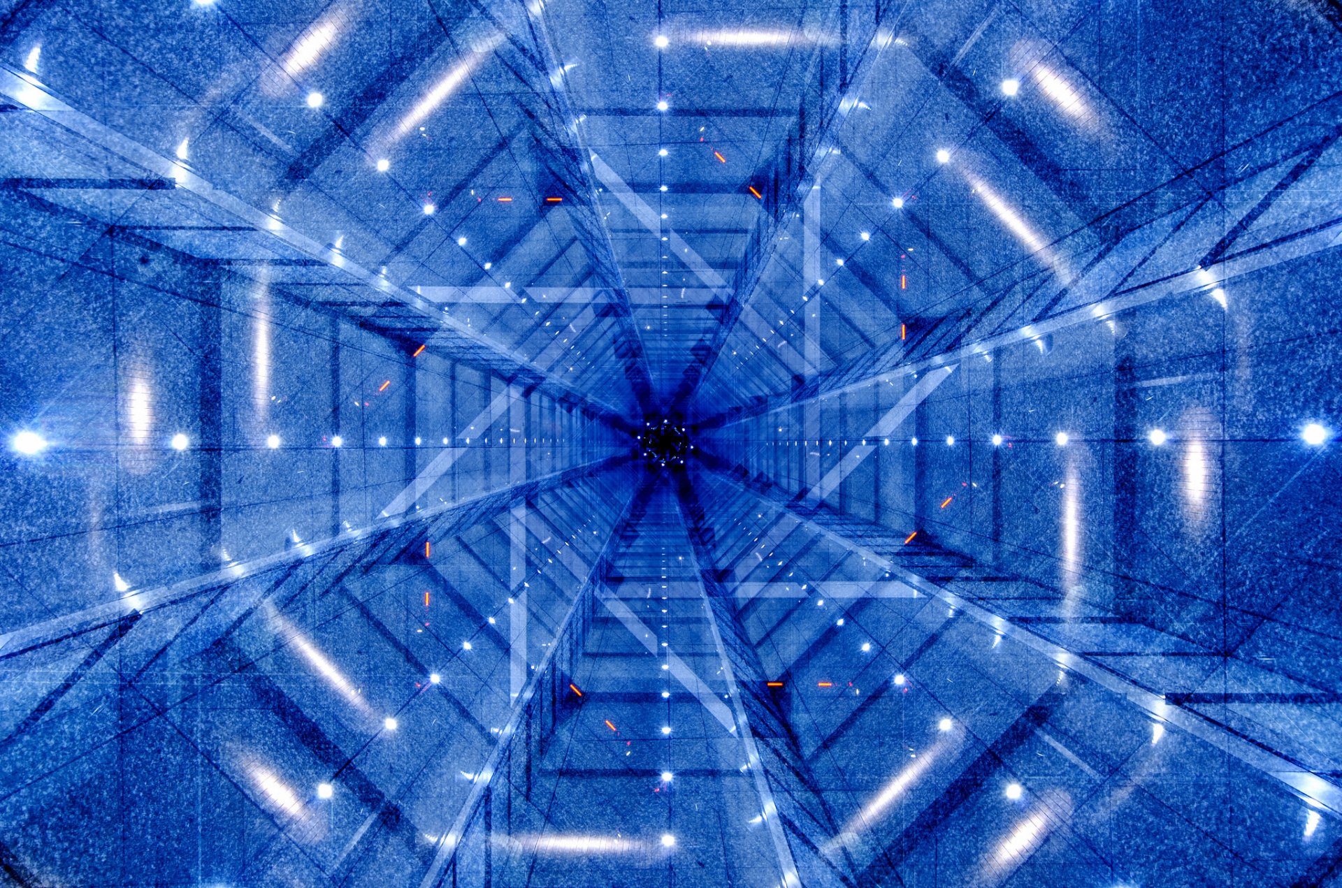 tunnel lignes portée poutres lumière