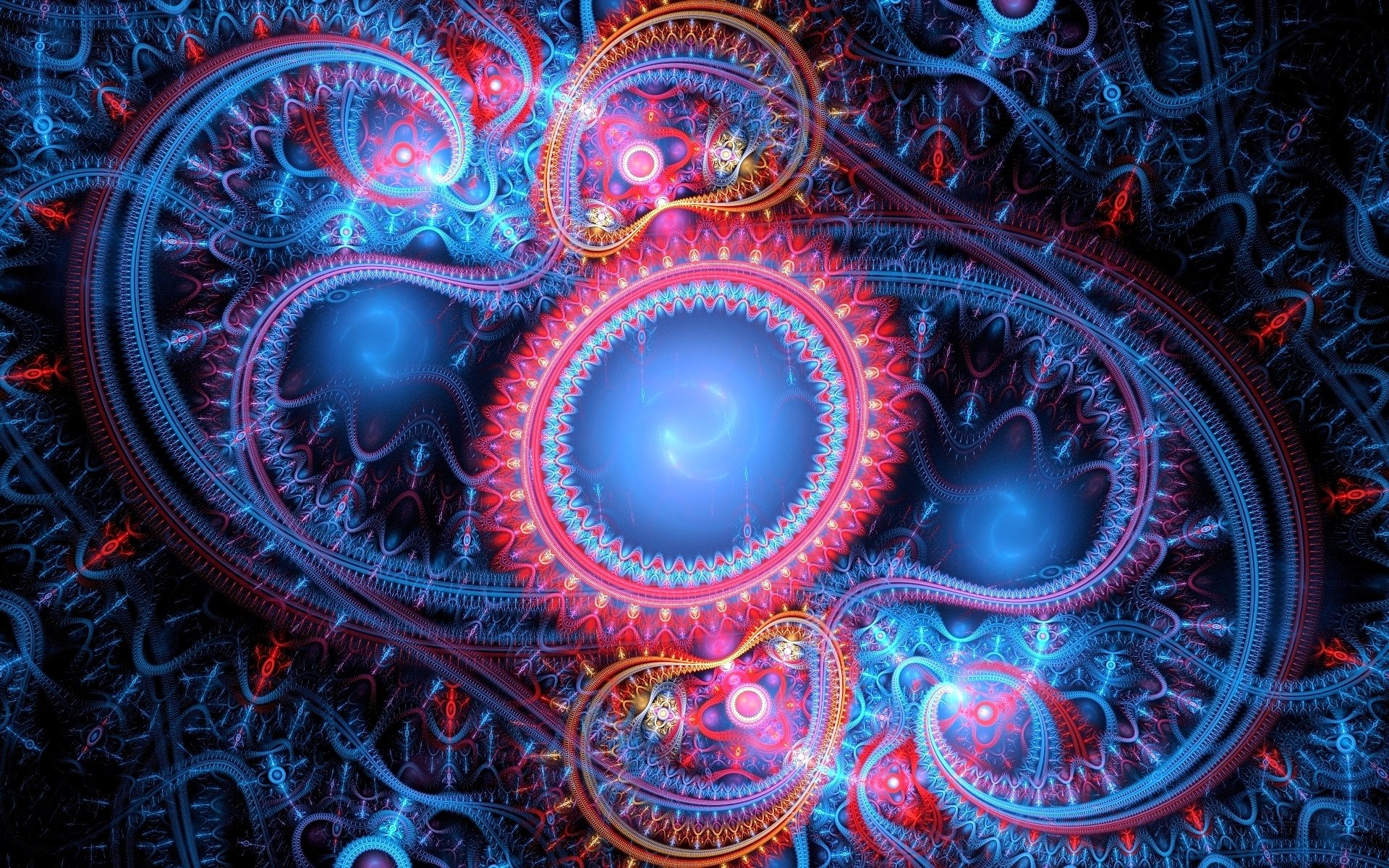 fractale motifs lignes courbes cercles fond