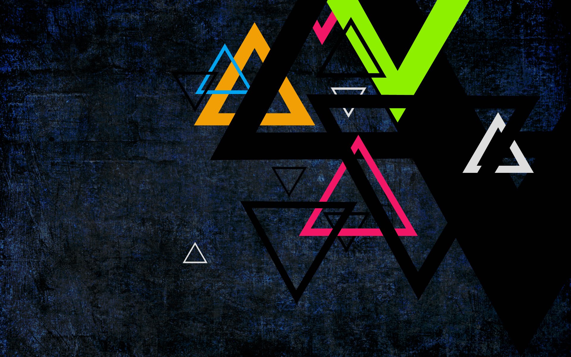 triangles couleurs vert rouge orange