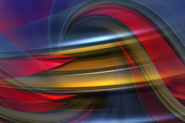 Lignes et arcs multicolores volumétriques