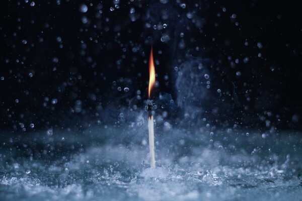 Le feu de match dans le jet d eau