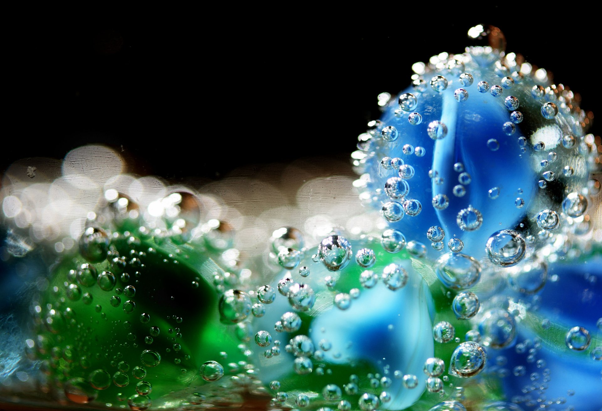 gros plan gouttes fleur gouttelettes