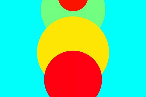 Cercle rouge jaune et vert sur fond bleu