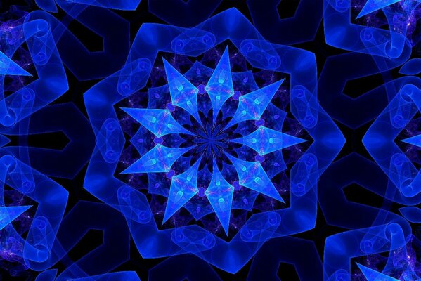 Motif symétrique de lignes bleues