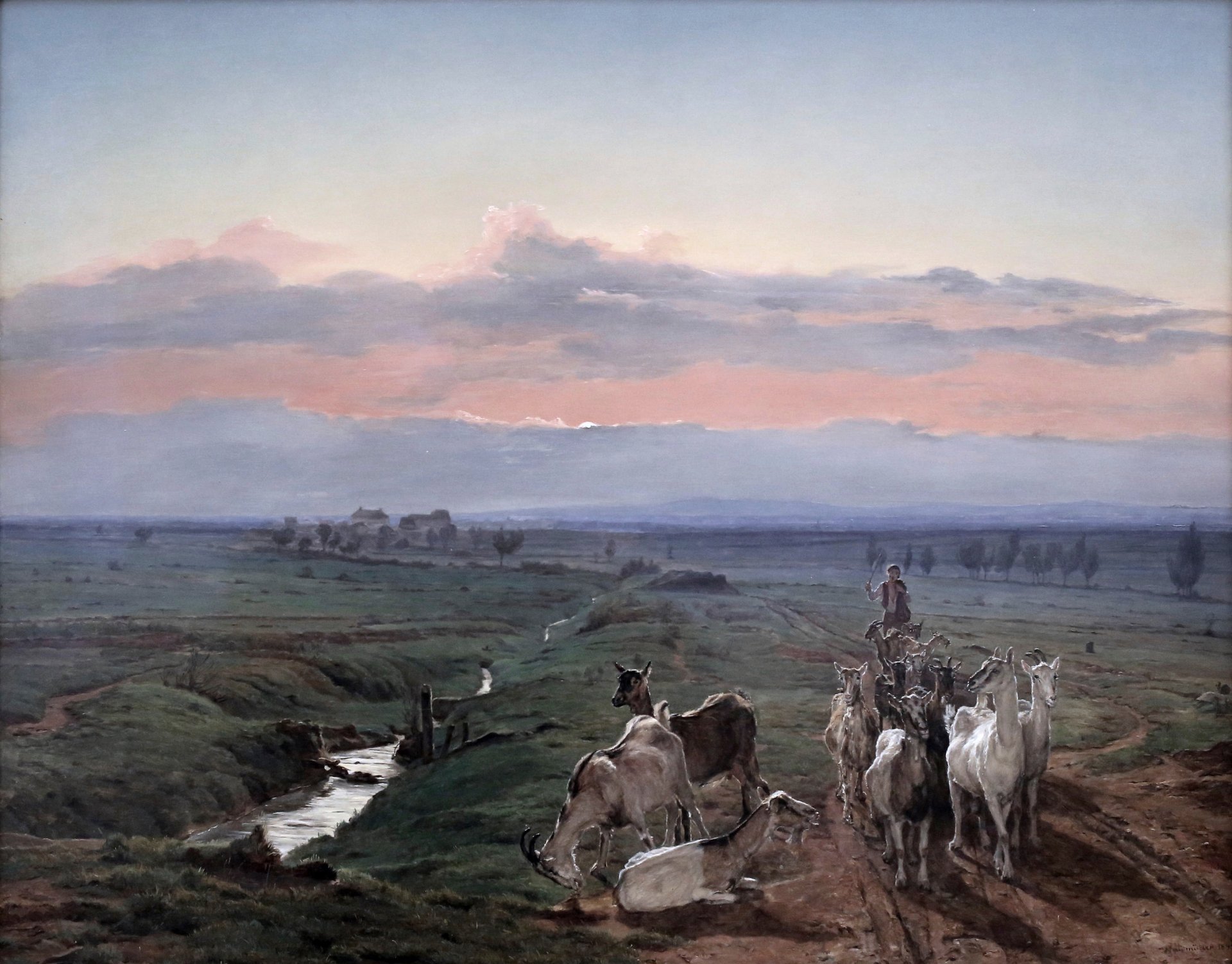 ferdinand georg waldmüller ferdinand georg waldmüller paysage du matin et troupeau de chèvres nouvelle pinacothèque galerie d art munich