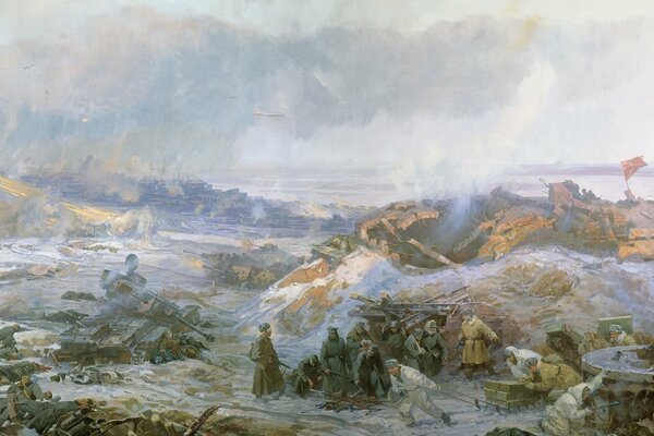 Peinture de Stalingrad pendant l hiver de la grande guerre patriotique