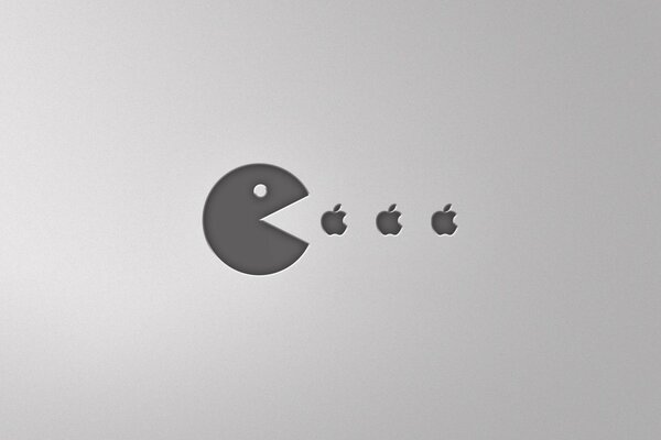 Packman mangeant des logos apple