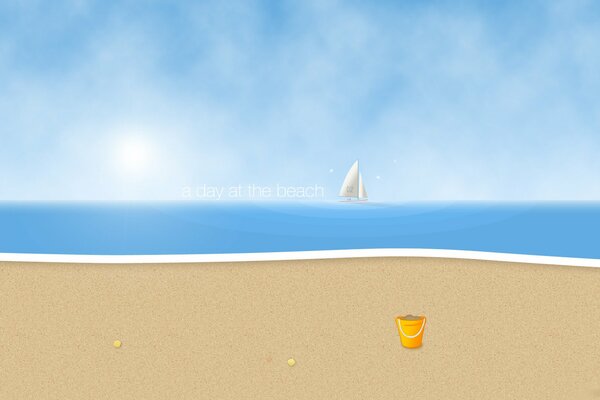 Plage minimaliste avec des vagues et du sable