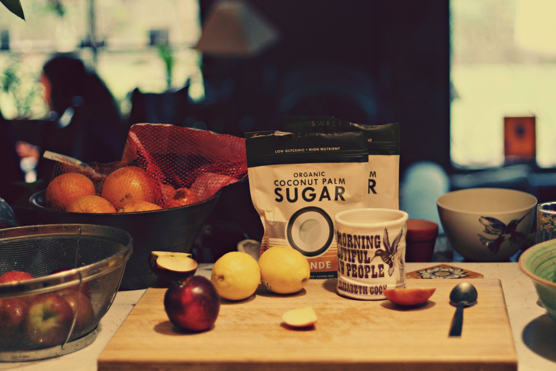 sucre citrons conseil tasse tasse cuillère oranges pommes